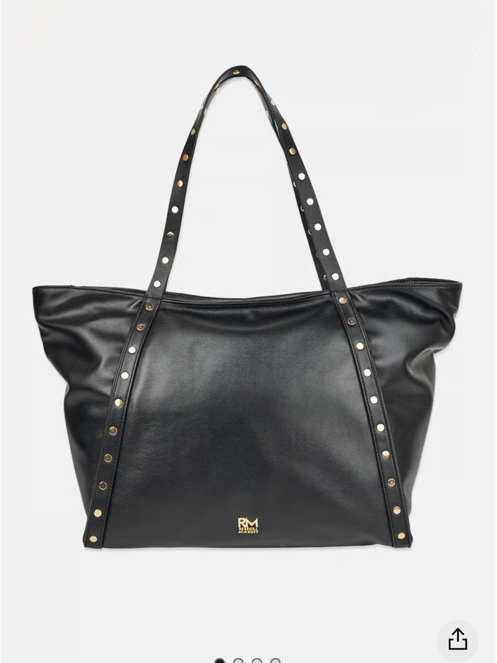 Rebecca Minkoff Black Tote with Gold Stud Accents